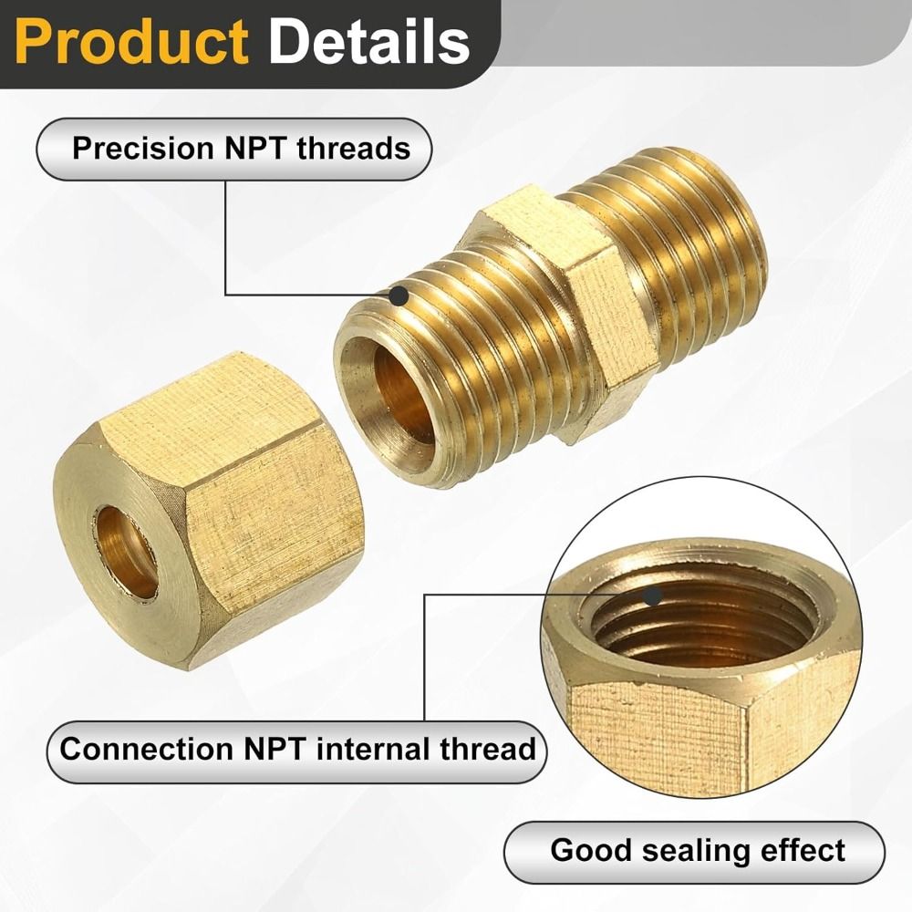 Compression Fitting Brass - ข้อต่อท่อทองเหลืองแบบอัด ขนาด 4 5 6 8
